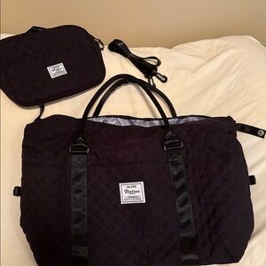 Black Quilted Bag Set